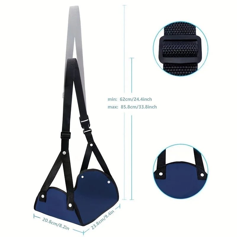 “Airplane Footrest with Adjustable Strap – Portable Hammock Leg Rest for Travel, Flights, and Comfort On - the - Go” - RELUX.STORE
