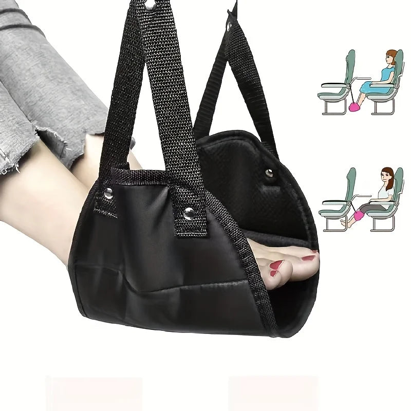 “Airplane Footrest with Adjustable Strap – Portable Hammock Leg Rest for Travel, Flights, and Comfort On - the - Go” - RELUX.STORE