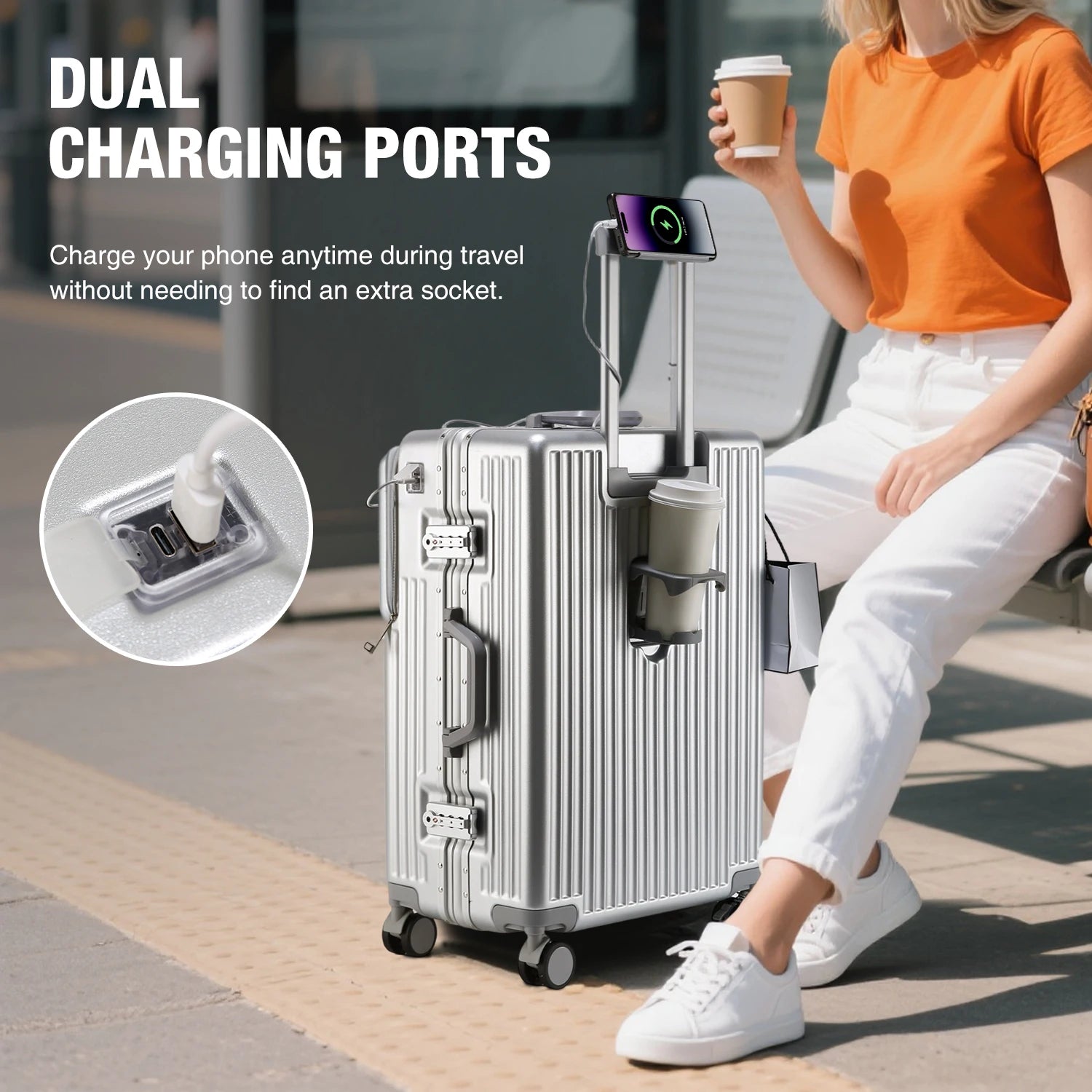 AIWEINY 2025 Aluminum Frame Suitcase PC Hard Shell Pressure - Resistant Travel Luggage, 360° Silent Swivel Wheels, with TSA Lock. - RELUX.STOREAIWEINY 2025 Aluminum Frame Suitcase PC Hard Shell Pressure - Resistant Travel Luggage, 360° Silent Swivel Wheels, with TSA Lock.
