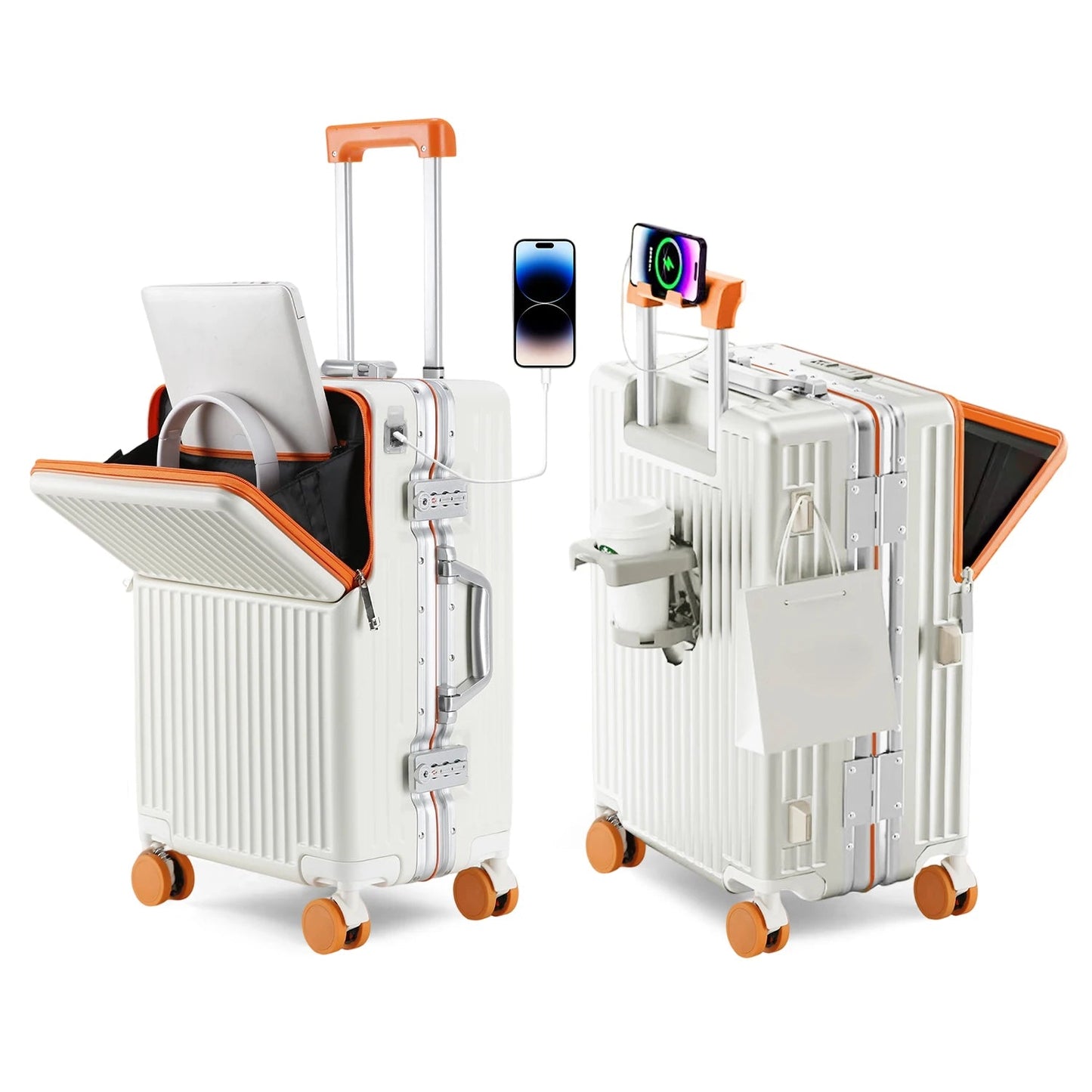 AIWEINY 2025 Aluminum Frame Suitcase PC Hard Shell Pressure - Resistant Travel Luggage, 360° Silent Swivel Wheels, with TSA Lock. - RELUX.STOREAIWEINY 2025 Aluminum Frame Suitcase PC Hard Shell Pressure - Resistant Travel Luggage, 360° Silent Swivel Wheels, with TSA Lock.