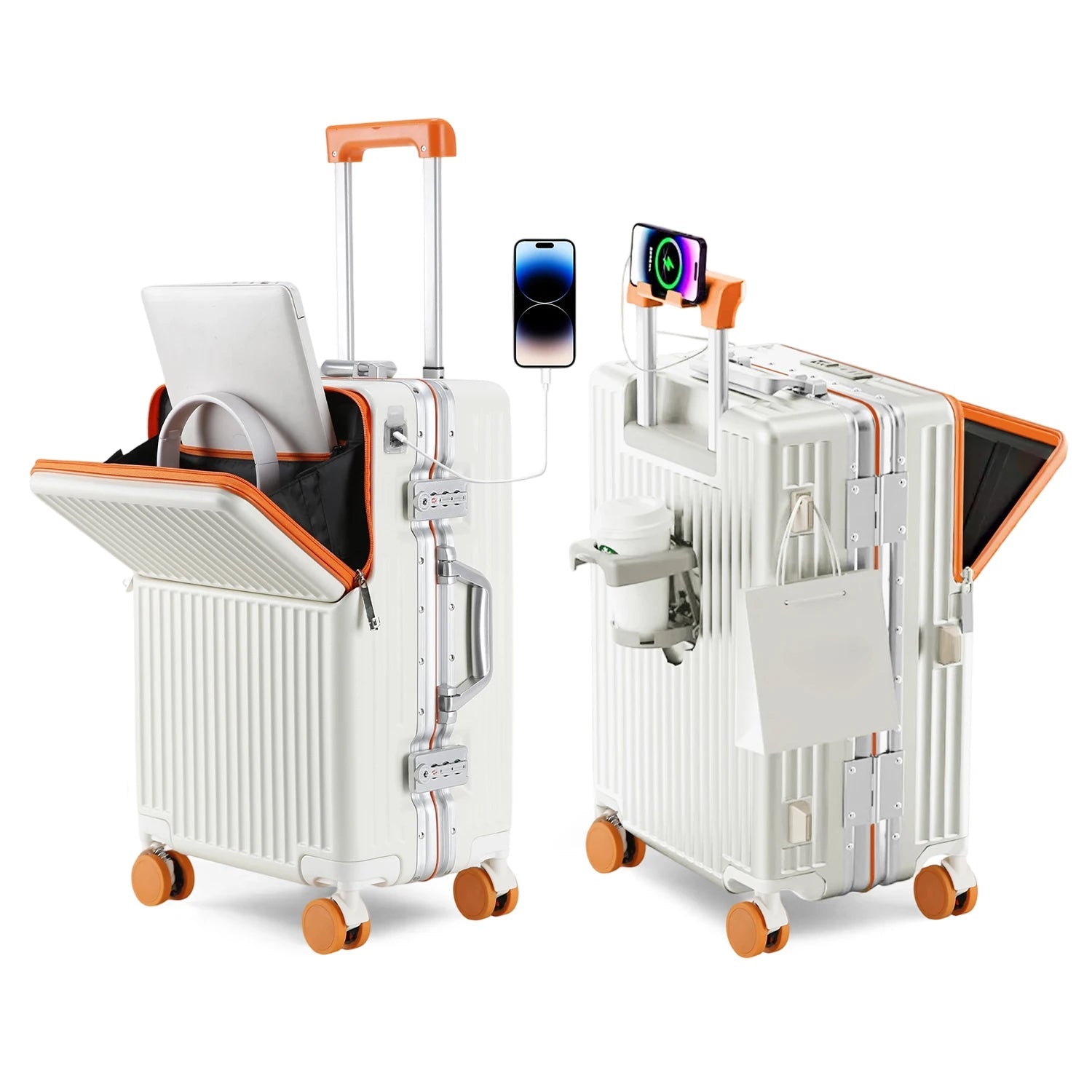 AIWEINY 2025 Aluminum Frame Suitcase PC Hard Shell Pressure - Resistant Travel Luggage, 360° Silent Swivel Wheels, with TSA Lock. - RELUX.STOREAIWEINY 2025 Aluminum Frame Suitcase PC Hard Shell Pressure - Resistant Travel Luggage, 360° Silent Swivel Wheels, with TSA Lock.