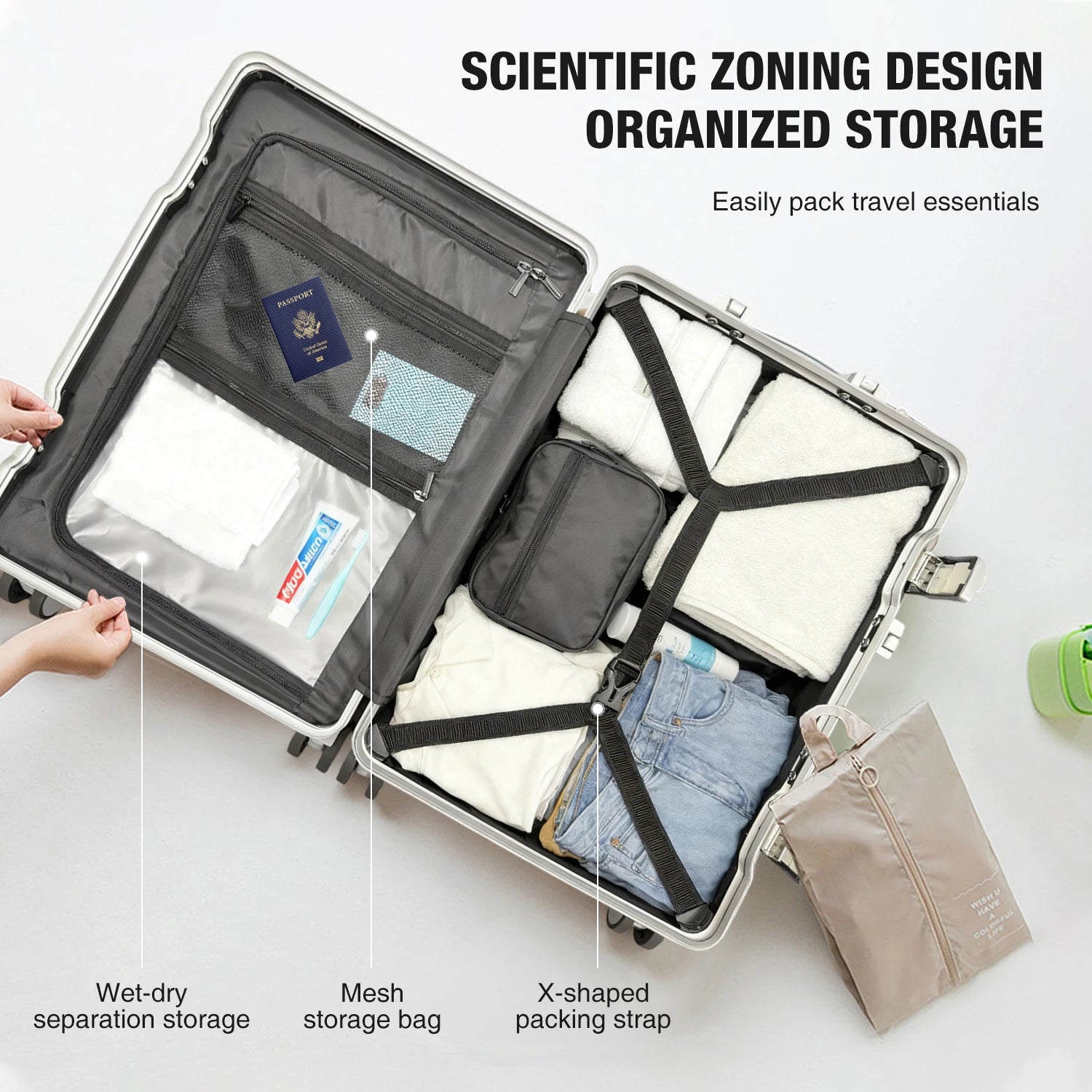 AIWEINY 2025 Aluminum Frame Suitcase PC Hard Shell Pressure - Resistant Travel Luggage, 360° Silent Swivel Wheels, with TSA Lock. - RELUX.STOREAIWEINY 2025 Aluminum Frame Suitcase PC Hard Shell Pressure - Resistant Travel Luggage, 360° Silent Swivel Wheels, with TSA Lock.