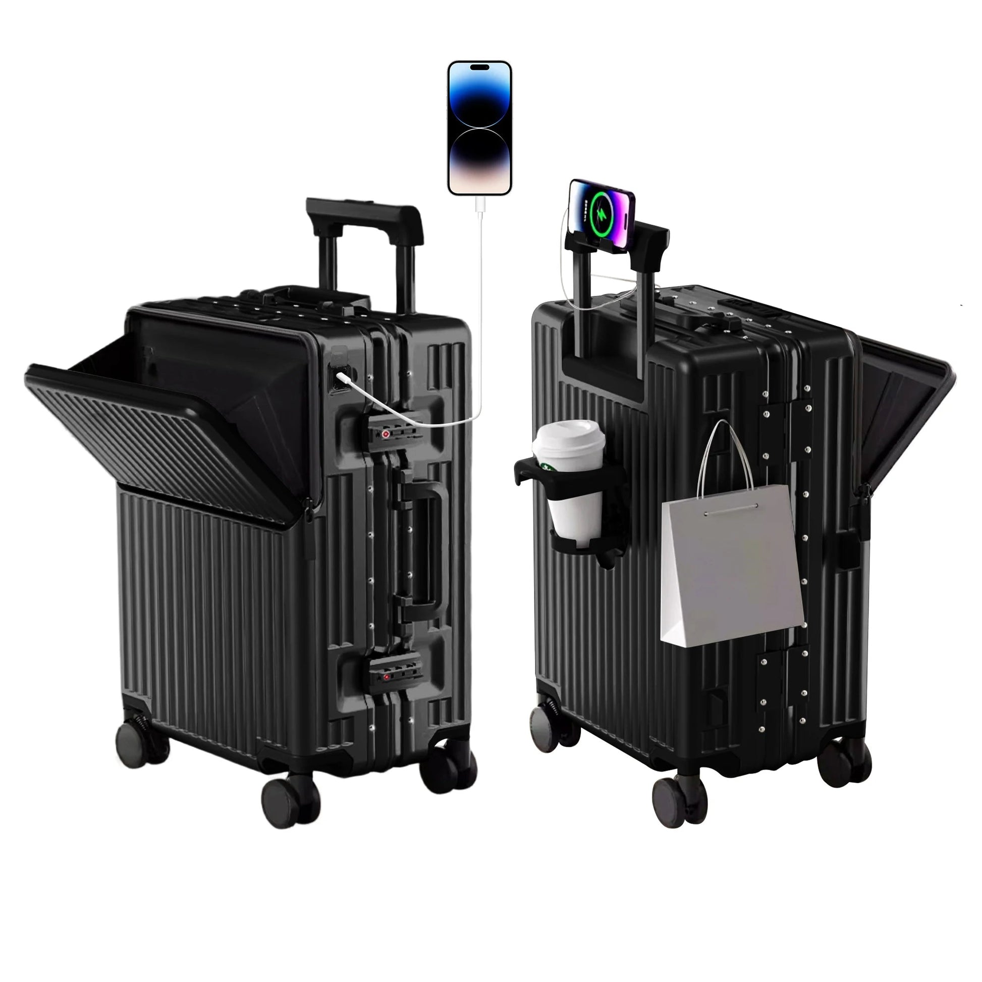 AIWEINY 2025 Aluminum Frame Suitcase PC Hard Shell Pressure - Resistant Travel Luggage, 360° Silent Swivel Wheels, with TSA Lock. - RELUX.STOREAIWEINY 2025 Aluminum Frame Suitcase PC Hard Shell Pressure - Resistant Travel Luggage, 360° Silent Swivel Wheels, with TSA Lock.