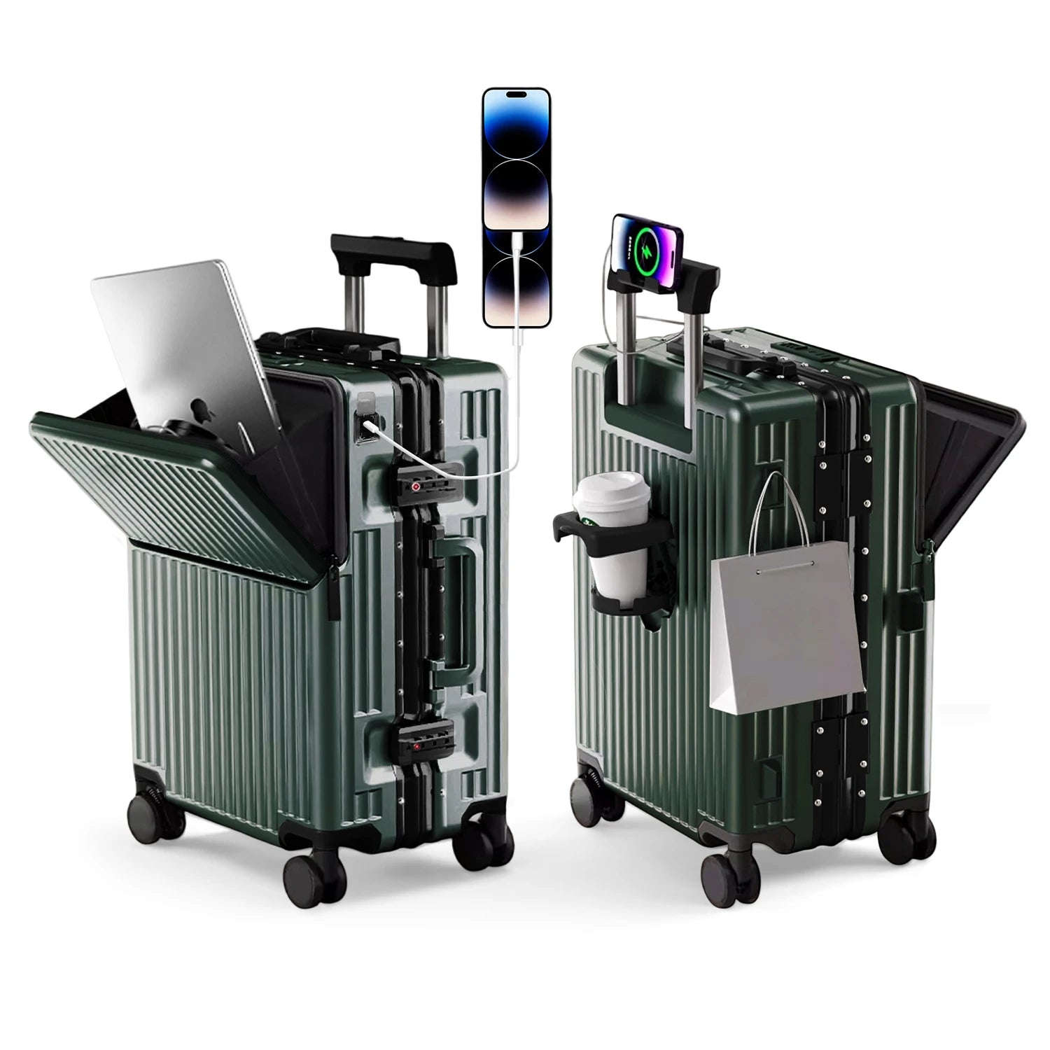AIWEINY 2025 Aluminum Frame Suitcase PC Hard Shell Pressure - Resistant Travel Luggage, 360° Silent Swivel Wheels, with TSA Lock. - RELUX.STOREAIWEINY 2025 Aluminum Frame Suitcase PC Hard Shell Pressure - Resistant Travel Luggage, 360° Silent Swivel Wheels, with TSA Lock.