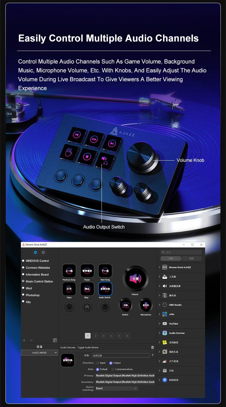 Ajazz AKP03E Programmable Macro Keyboard Multifunctional Console Panel Assistente Custom Button Mini Keyboard For PC Laptop - RELUX.STORE