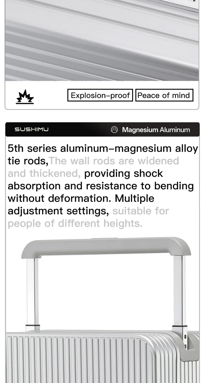All aluminum magnesium alloy suitcase wide trolley suitcase 20 - inch boarding case 24 - inch metal trolley case password bag - RELUX.STOREAll aluminum magnesium alloy suitcase wide trolley suitcase 20 - inch boarding case 24 - inch metal trolley case password bag