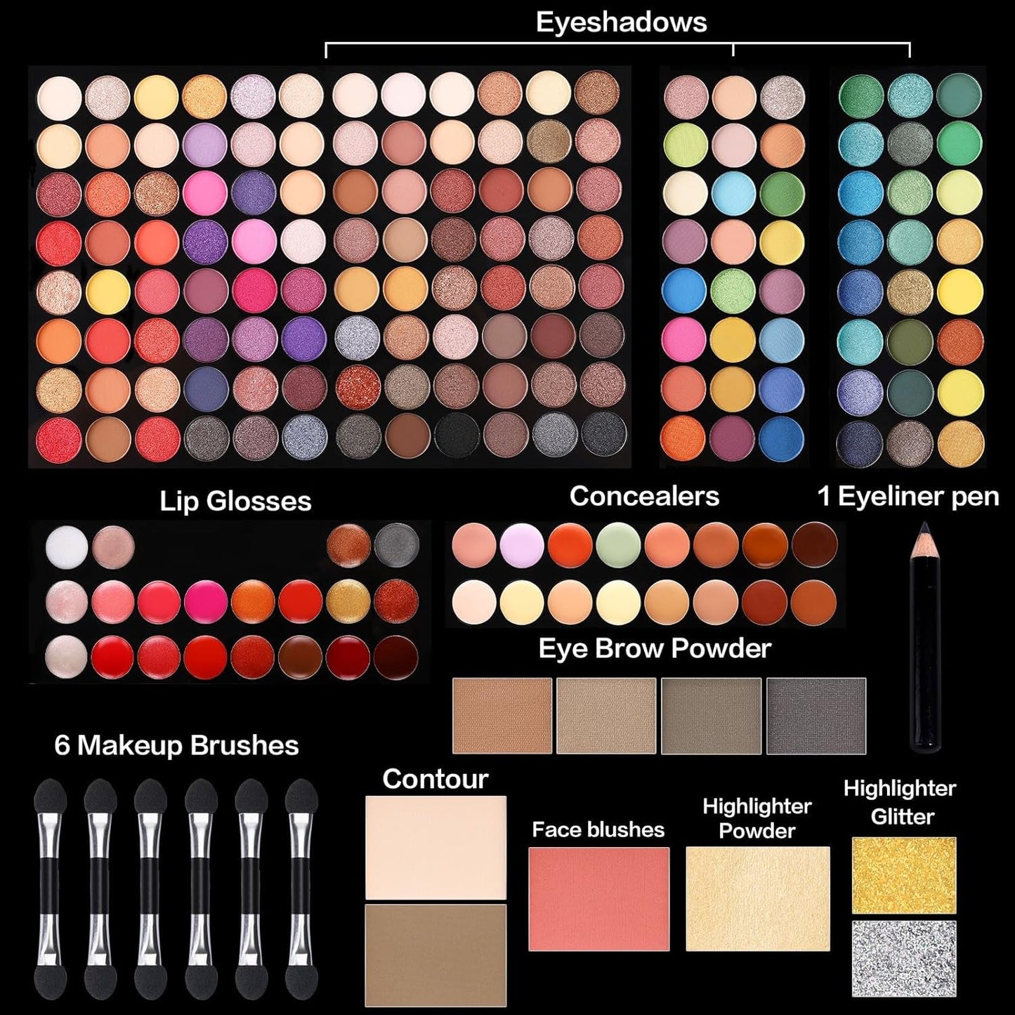 All in One Makeup Kit for Women – Professional Eyeshadow & Lip Gloss Set | Complete Makeup Gift Box - RELUX.STORE