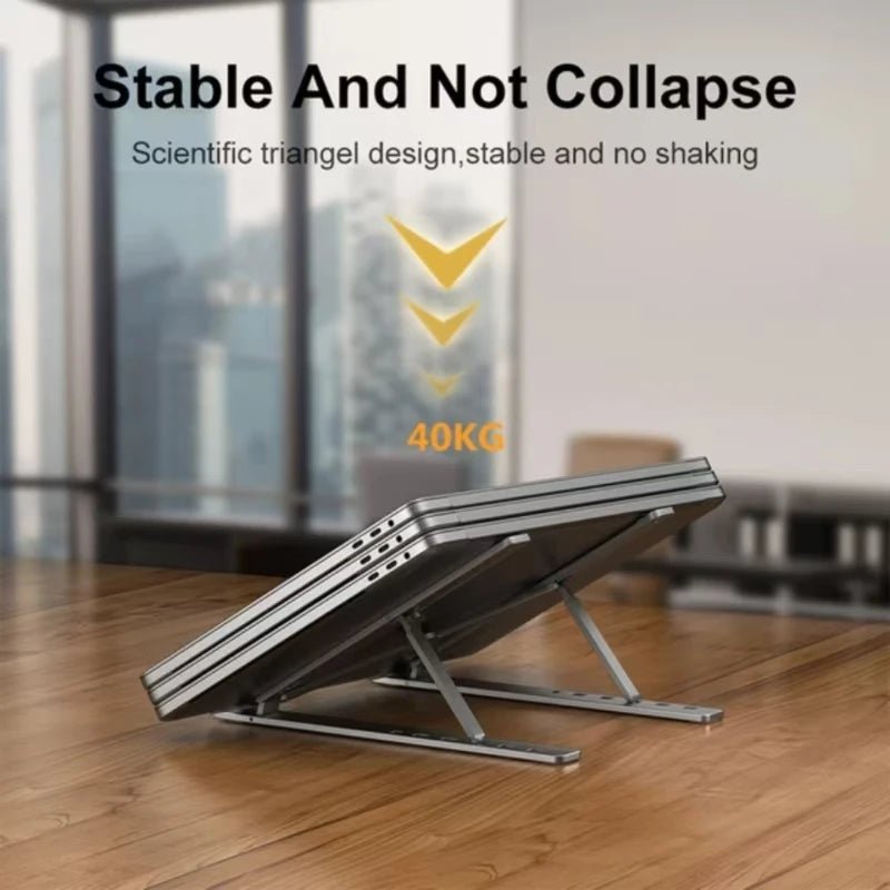 Aluminum Alloy Laptop Holder Stand Adjustable Foldable Portable for Notebook Computer Bracket Lifting Cooling Holder Non - Slip - RELUX.STORE