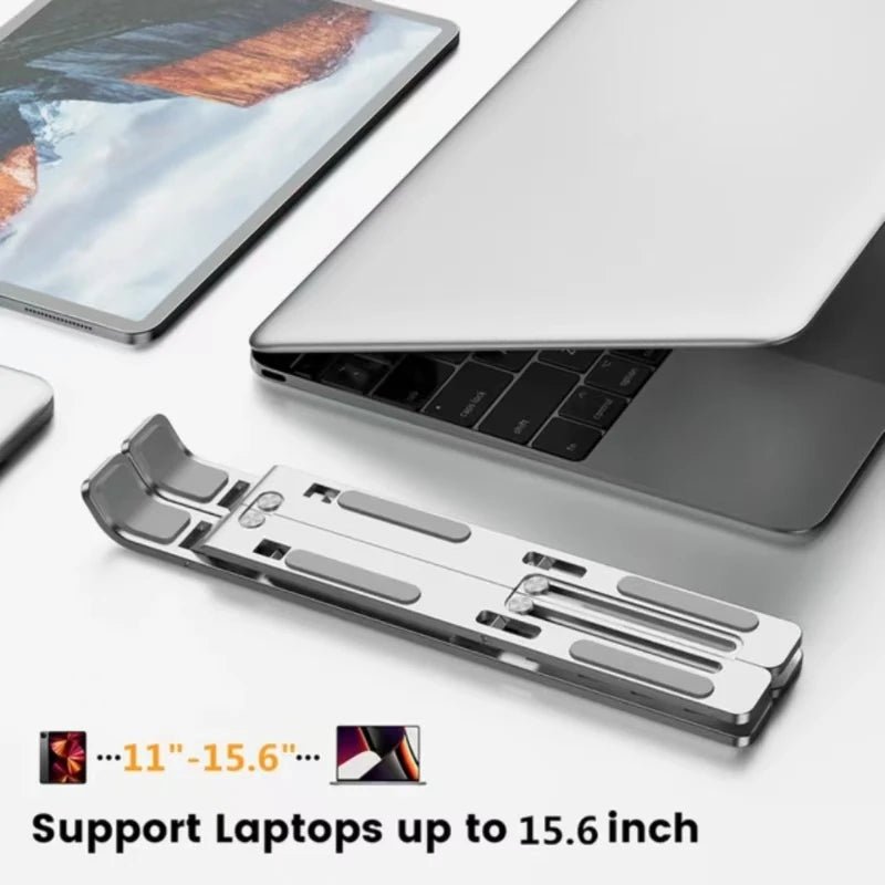 Aluminum Alloy Laptop Holder Stand Adjustable Foldable Portable for Notebook Computer Bracket Lifting Cooling Holder Non - Slip - RELUX.STORE