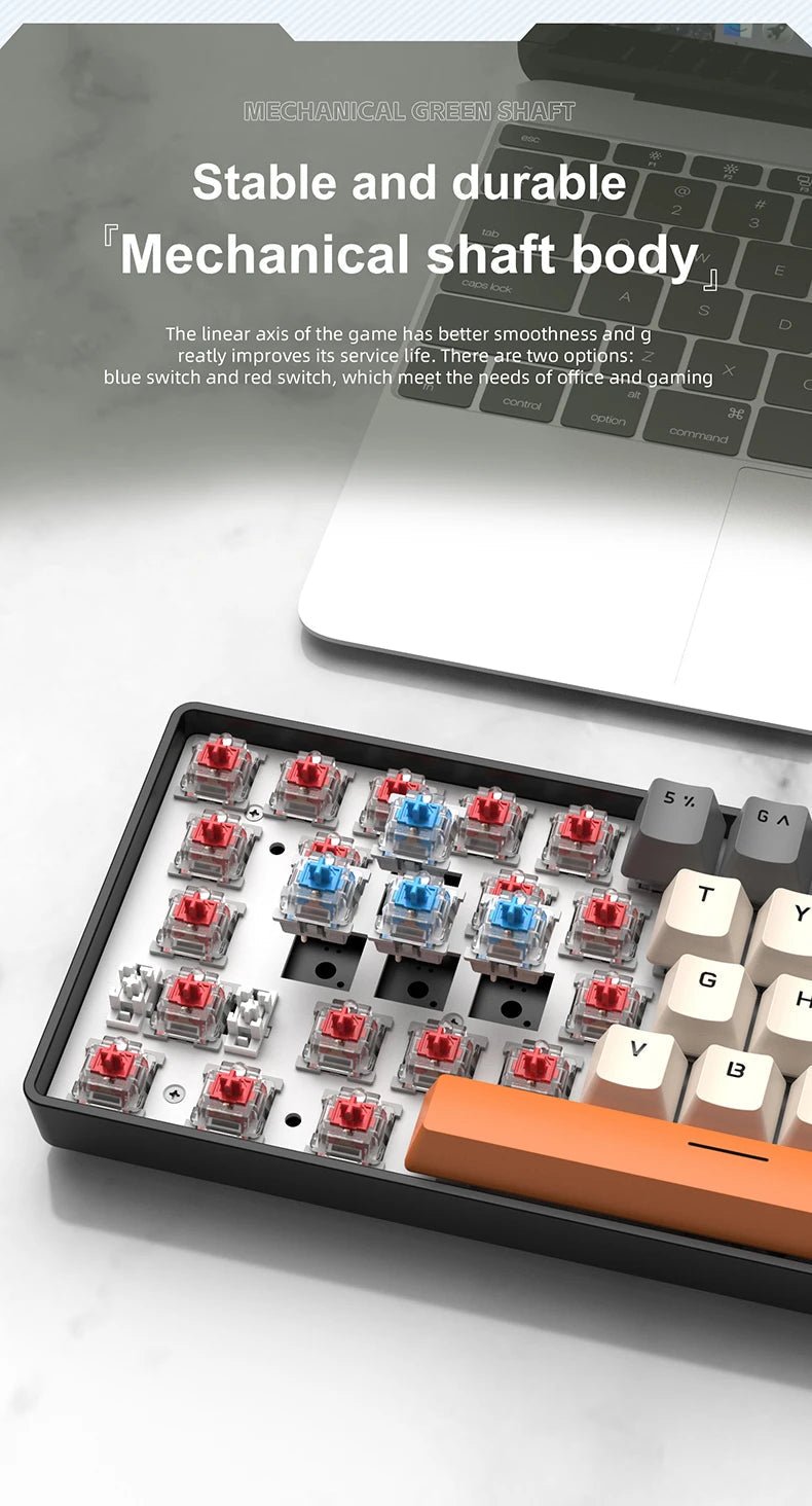 "APAYADO K61 60% Mini Mechanical Keyboard – Wired 61 - Key Phantom RGB, Black/White/Red, Red & Blue Switch Options" - RELUX.STORE