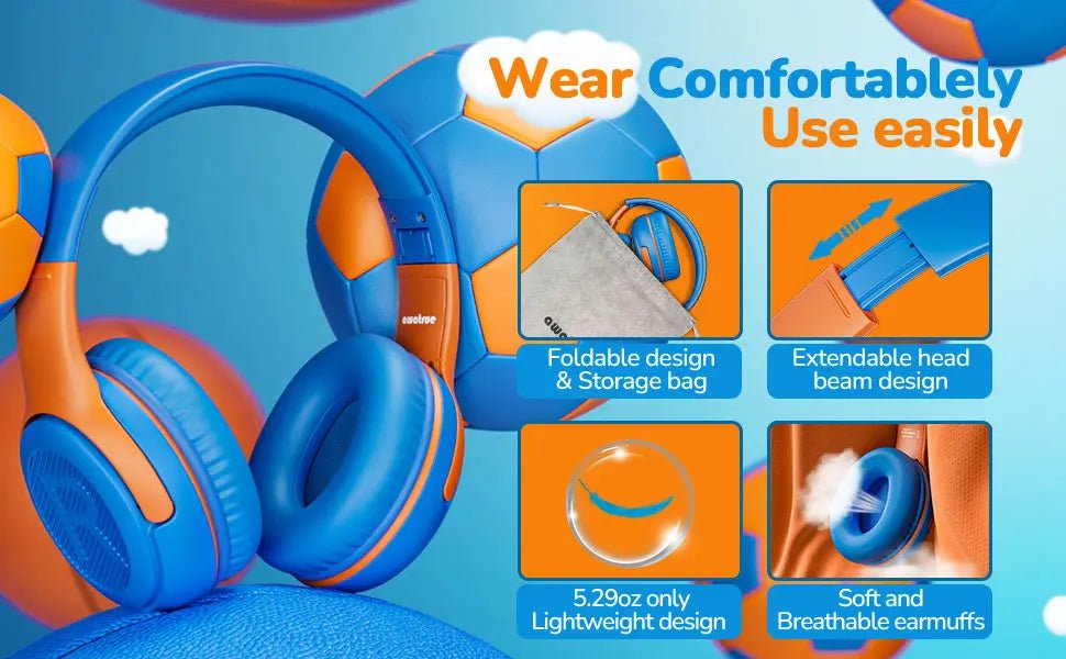 "AT2 Surround Stereo Gaming Headphones – 3.5mm Wired Headset with Mic, Soft Memory Earmuffs for PC, Laptop, Kids & Toddlers (1/2/3 Pack)" - RELUX.STORE