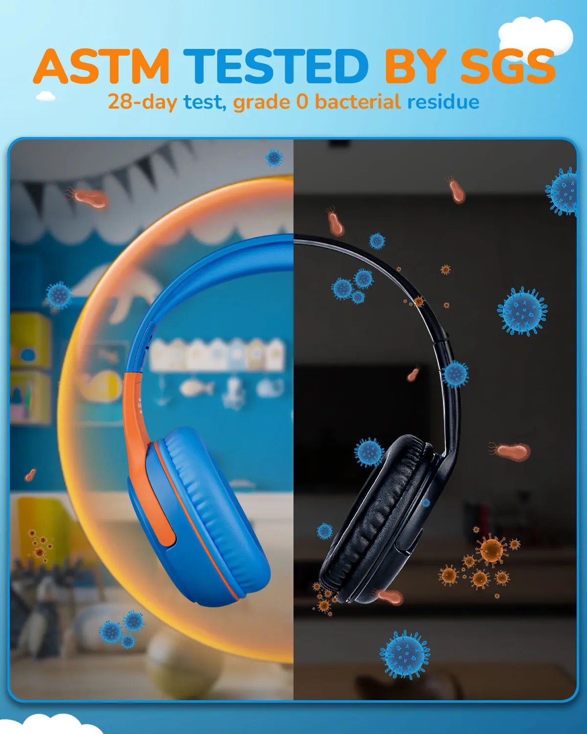 "AT2 Surround Stereo Gaming Headphones – 3.5mm Wired Headset with Mic, Soft Memory Earmuffs for PC, Laptop, Kids & Toddlers (1/2/3 Pack)" - RELUX.STORE