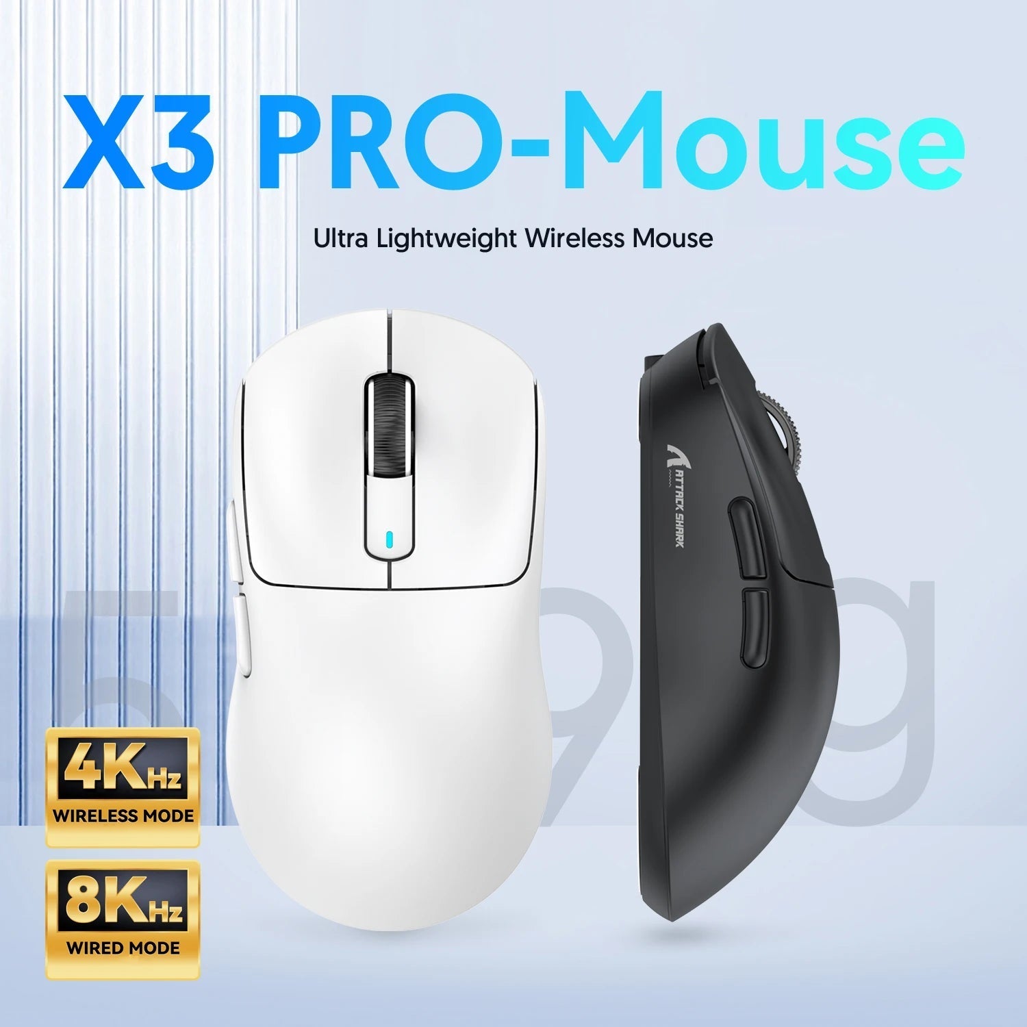 Attack Shark X3Pro X3 Wireless Mouse Lightweight PAW3395 26000dpi Tri - Mode Connection Macro Gaming Mouse for Win/Xbox/PS/Mac - RELUX.STORE