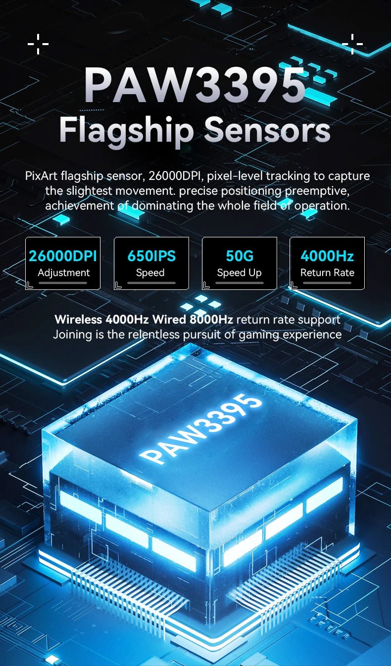 Attack Shark X3Pro X3 Wireless Mouse Lightweight PAW3395 26000dpi Tri - Mode Connection Macro Gaming Mouse for Win/Xbox/PS/Mac - RELUX.STORE