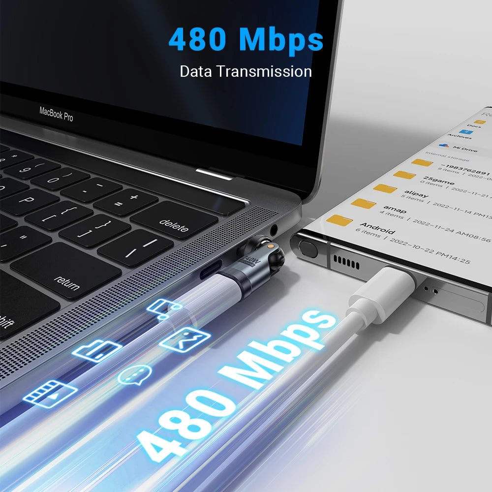 "AUFU PD240W USB - C to USB - C OTG Adapter – 540° Rotation Fast Charge 5A Cable Converter for iPhone 16, MacBook, Samsung, Xiaomi & Laptops" - RELUX.STORE
