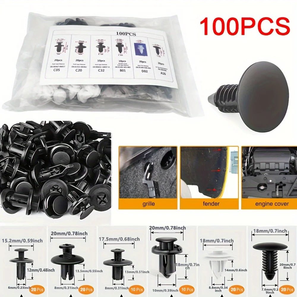 Auto Fastener Clip Mixed Car Body Push Retainer Pin Rivet Bumper Door Trim Panel Fastener Kit Car Clips Box or Bag packaging - RELUX.STORE