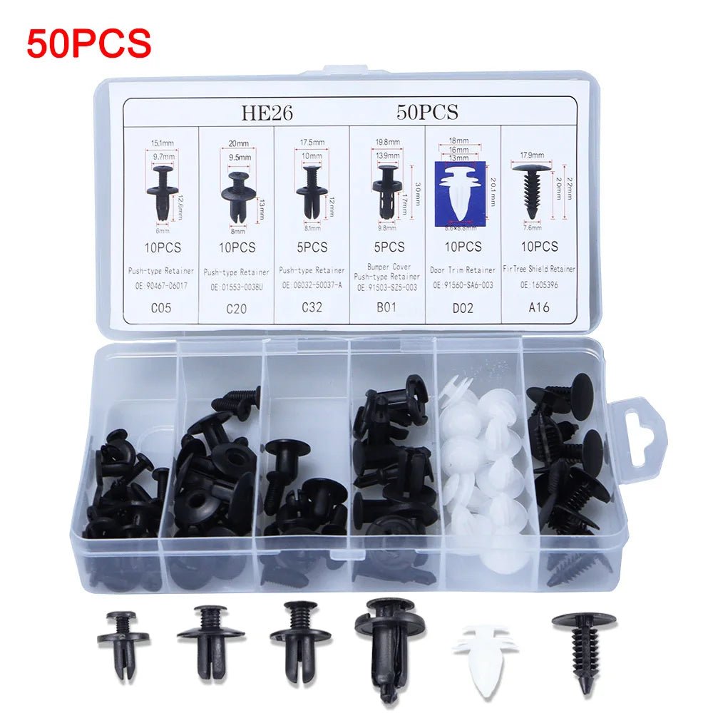 Auto Fastener Clip Mixed Car Body Push Retainer Pin Rivet Bumper Door Trim Panel Fastener Kit Car Clips Box or Bag packaging - RELUX.STORE