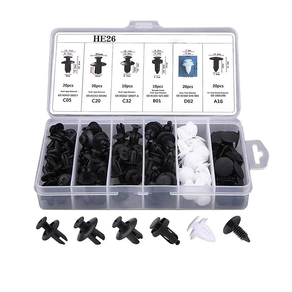 Auto Fastener Clip Mixed Car Body Push Retainer Pin Rivet Bumper Door Trim Panel Fastener Kit Car Clips Box or Bag packaging - RELUX.STORE