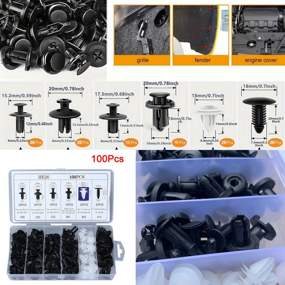 Auto Fastener Clip Mixed Car Body Push Retainer Pin Rivet Bumper Door Trim Panel Fastener Kit Car Clips Box or Bag packaging - RELUX.STORE