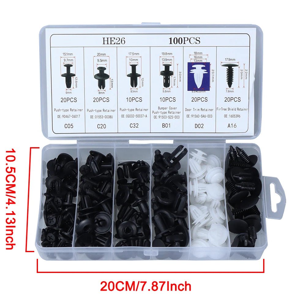 Auto Fastener Clip Mixed Car Body Push Retainer Pin Rivet Bumper Door Trim Panel Fastener Kit Car Clips Box or Bag packaging - RELUX.STORE