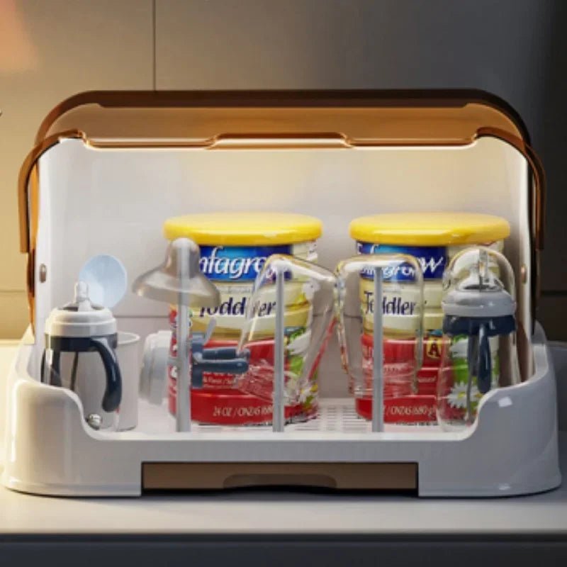 Baby Feeding Bottle Drain Rack Nipple Feeding Cup Holder with Cover Storage Drying Rack Bottle Cleaning and Drying Machine - RELUX.STORE
