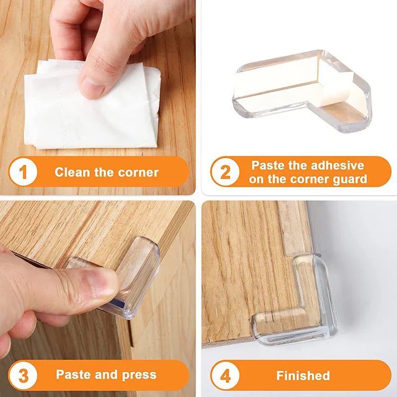“Baby Safety Corner Protectors – 4/8/12pcs Transparent Silicone Table Edge Guards | Child Anti - Collision Corner Cushions for Furniture Protection” - RELUX.STORE