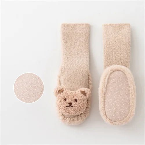 Baby Socks For Girls Boys Shoes Velvet Winter Thicken Warm Cartoon Bear Newborn Floor Sock Non Slip Soft Toddler First Walker - RELUX.STOREBaby Socks For Girls Boys Shoes Velvet Winter Thicken Warm Cartoon Bear Newborn Floor Sock Non Slip Soft Toddler First Walker