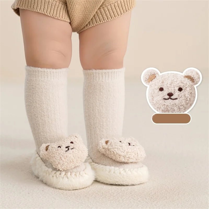 Baby Socks For Girls Boys Shoes Velvet Winter Thicken Warm Cartoon Bear Newborn Floor Sock Non Slip Soft Toddler First Walker - RELUX.STOREBaby Socks For Girls Boys Shoes Velvet Winter Thicken Warm Cartoon Bear Newborn Floor Sock Non Slip Soft Toddler First Walker