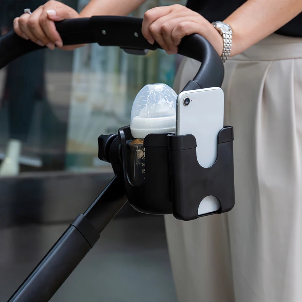 "Baby Stroller Coffee & Phone Holder – Universal Cup and Mobile Holder for Stroller, Pram, and Buggy Accessories" - RELUX.STORE