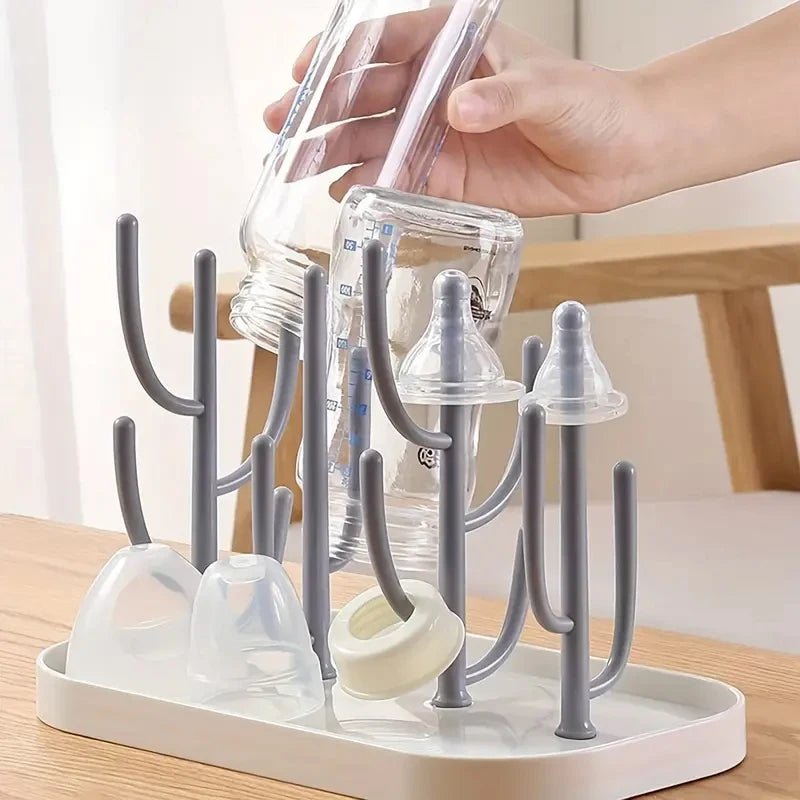 Baby Tree - shaped Milk Bottle Drain Rack, Dust - proof Milk Bottle Holder, Cup Drain Rack Easter Gift - RELUX.STOREBaby Tree - shaped Milk Bottle Drain Rack, Dust - proof Milk Bottle Holder, Cup Drain Rack Easter Gift