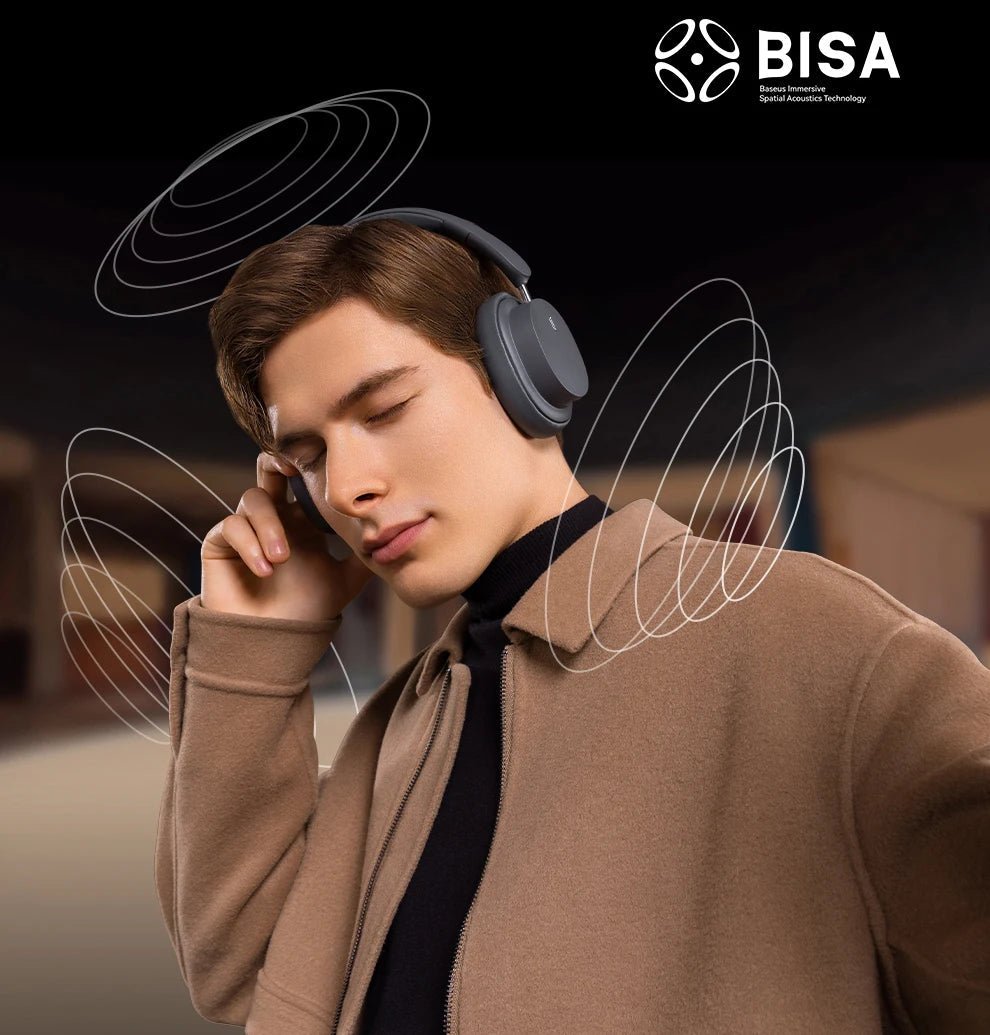 Baseus Bowie D05 Wireless Headphones – 3D Spatial Audio, Bluetooth 5.3, 40mm Drivers, Foldable Over - Ear Headset with 70H Playback - RELUX.STORE