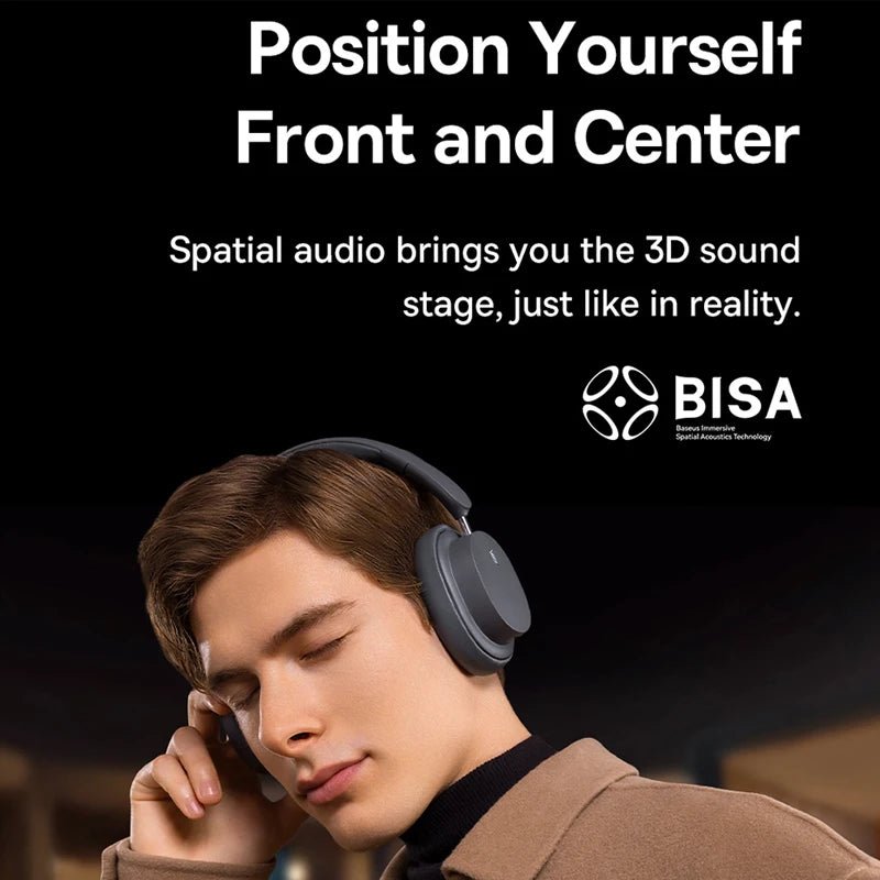 Baseus Bowie D05 Wireless Headphones – 3D Spatial Audio, Bluetooth 5.3, 40mm Drivers, Foldable Over - Ear Headset with 70H Playback - RELUX.STORE