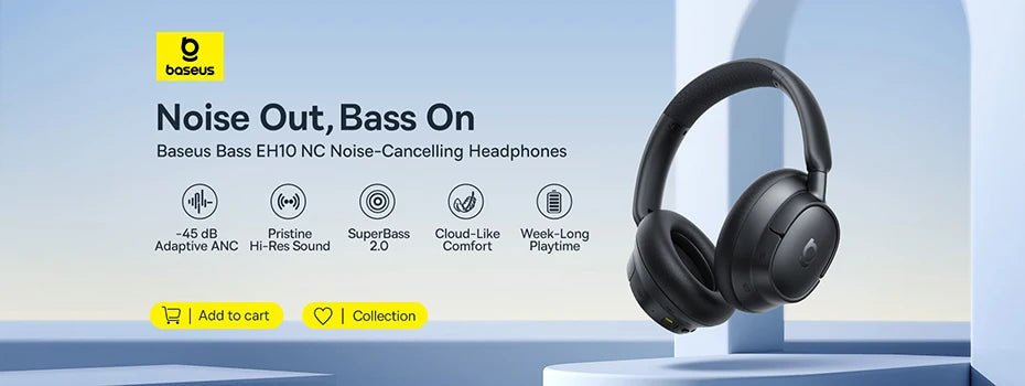 "Baseus D02 Pro Wireless Bluetooth Headphones – Foldable Over - Ear Sport Headset, Gaming Earbuds, Bluetooth 5.3 Earphones" - RELUX.STORE