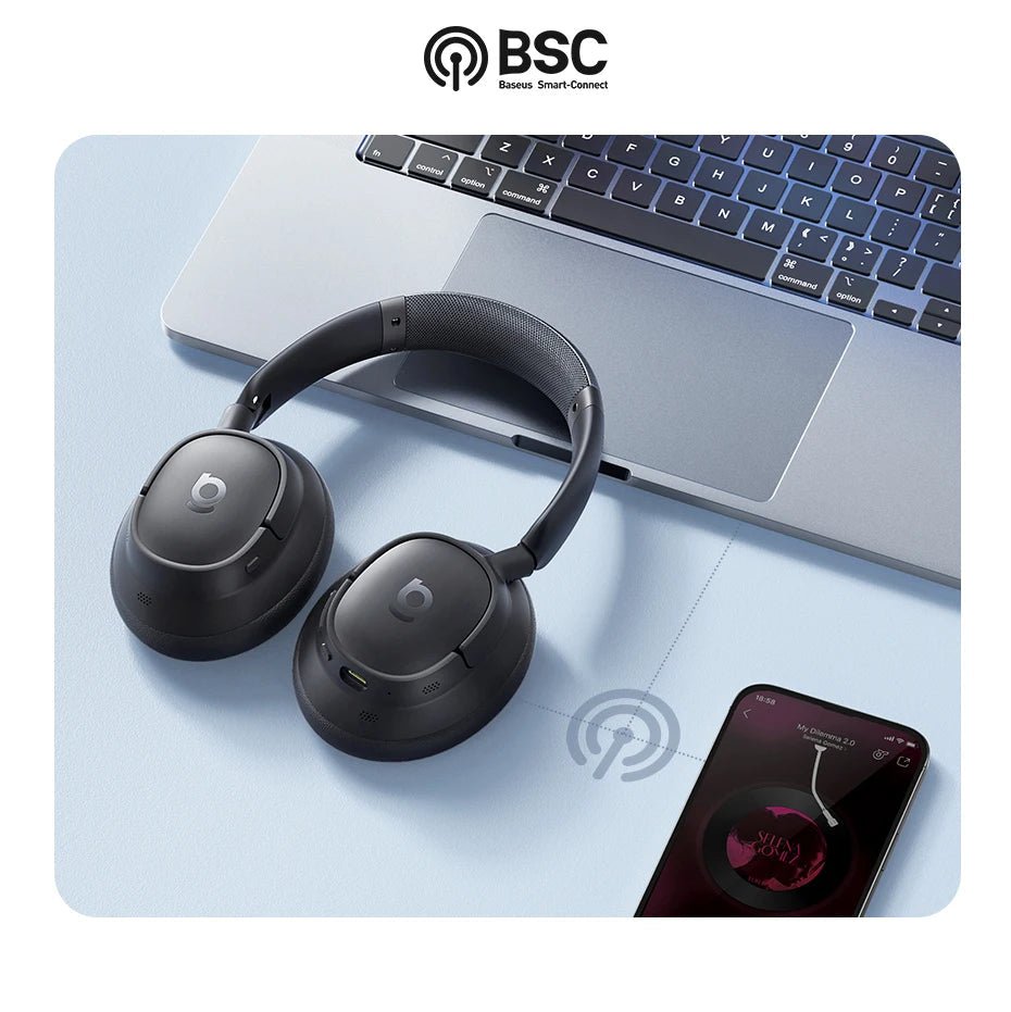 "Baseus EH10 ANC Wireless Headphones – 45dB Adaptive Hybrid Noise Cancelling, Hi - Res LDAC, Bluetooth 6.0, 80H Playtime" - RELUX.STORE
