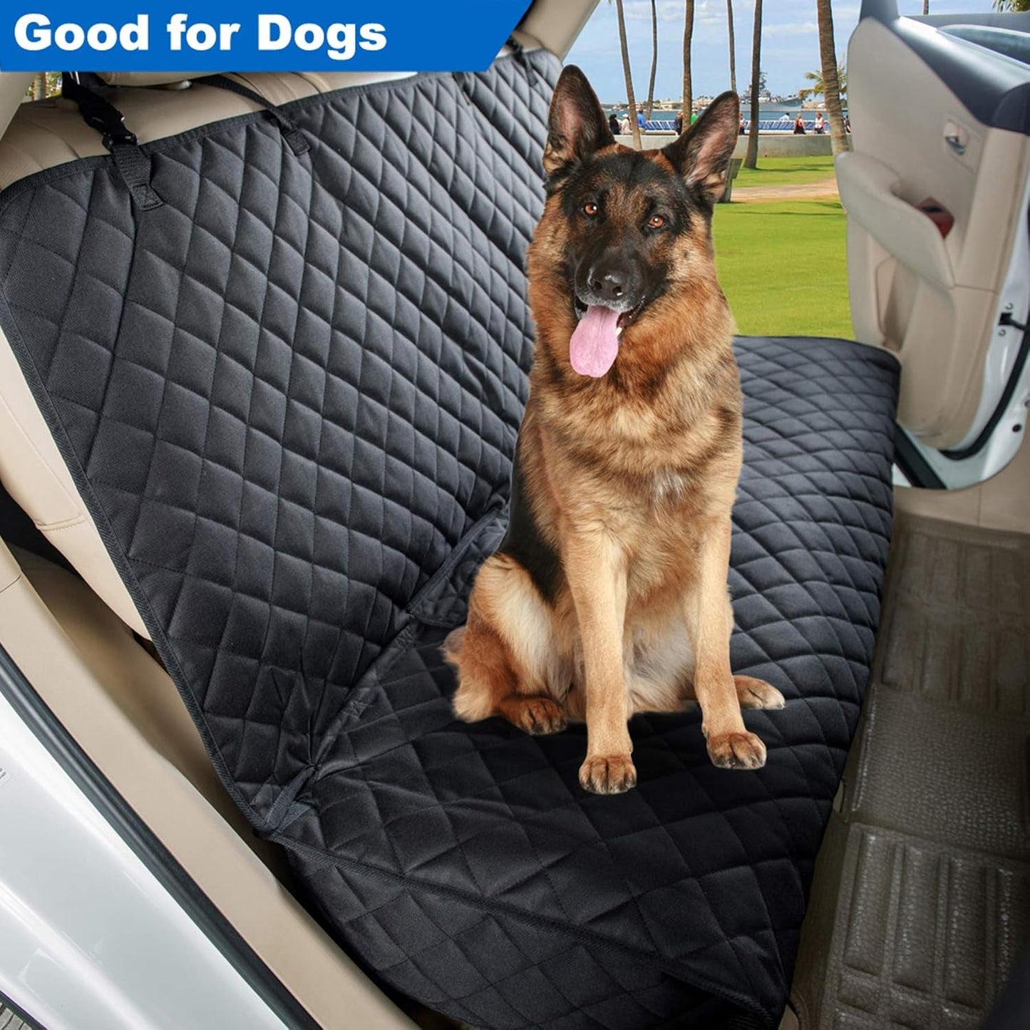Bench Car Seat Cover Protector – Waterproof, Heavy - Duty, Nonslip Pet Car Seat Cover for Dogs, Universal Fit for Cars, Trucks & SUVs (Black) - RELUX.STORE