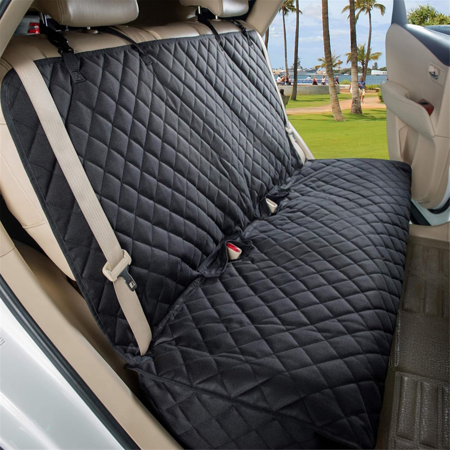 Bench Car Seat Cover Protector – Waterproof, Heavy - Duty, Nonslip Pet Car Seat Cover for Dogs, Universal Fit for Cars, Trucks & SUVs (Black) - RELUX.STORE