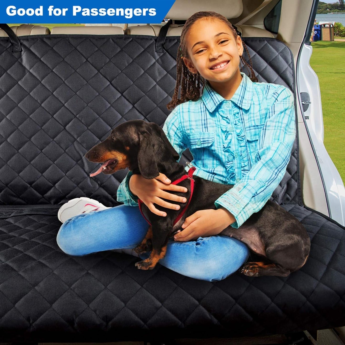 Bench Car Seat Cover Protector – Waterproof, Heavy - Duty, Nonslip Pet Car Seat Cover for Dogs, Universal Fit for Cars, Trucks & SUVs (Black) - RELUX.STORE