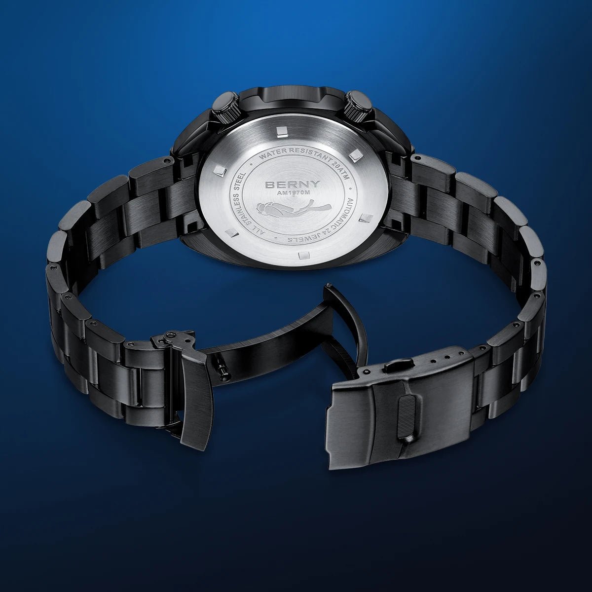 BERNY 20ATM Diver Watch For Men Mechanical Black Dial Original Design Top Automatic Sapphire Luxury Diving Luminous Men Watch - RELUX.STORE