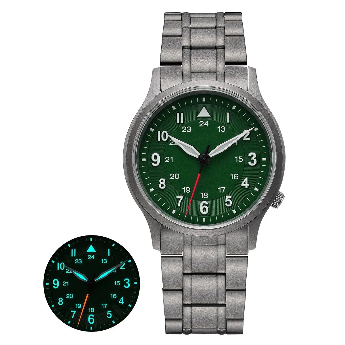 BERNY Titanium Watches for Men Classic Mens Field Pilot Watch Easy Read Outdoor Quartz Wristwatch Super Luminous Sapphire 5ATM - RELUX.STORE