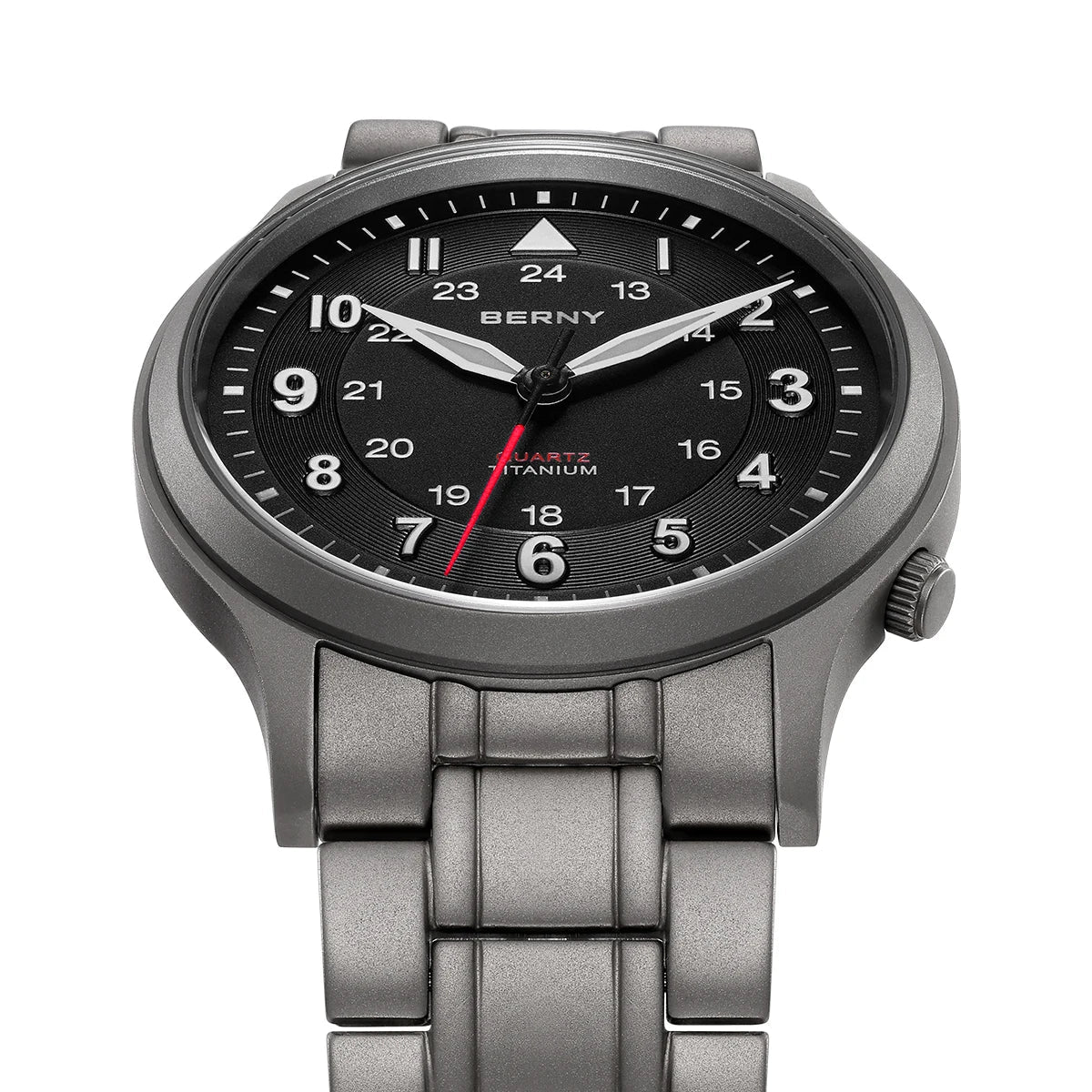 BERNY Titanium Watches for Men Classic Mens Field Pilot Watch Easy Read Outdoor Quartz Wristwatch Super Luminous Sapphire 5ATM - RELUX.STORE
