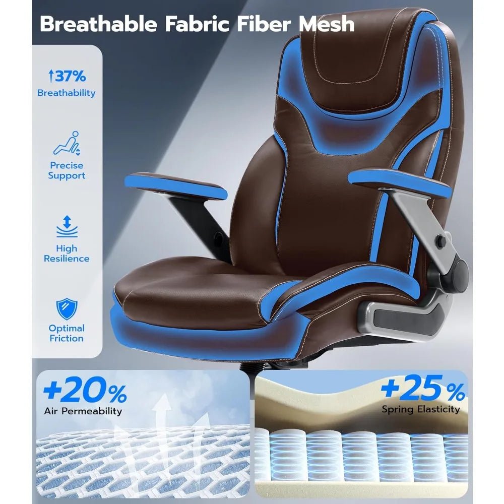 "Big & Tall Executive Office Chair – 600lb Capacity Ergonomic Chair with 5D Adjustable Arms & Lumbar Support, Fabric Upholstery" - RELUX.STORE