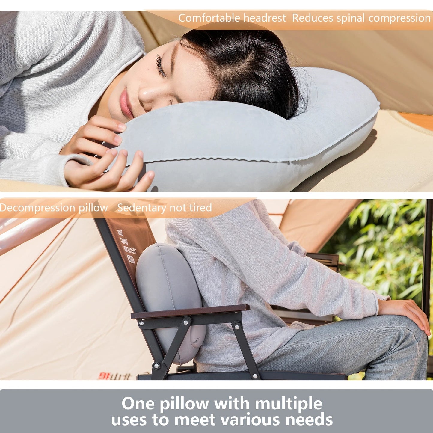 “BISINNA Inflatable Camping Pillow – Ultralight Travel & Hiking Air Pillow for Neck & Lumbar Support, Portable Outdoor Sleeping Cushion” - RELUX.STORE
