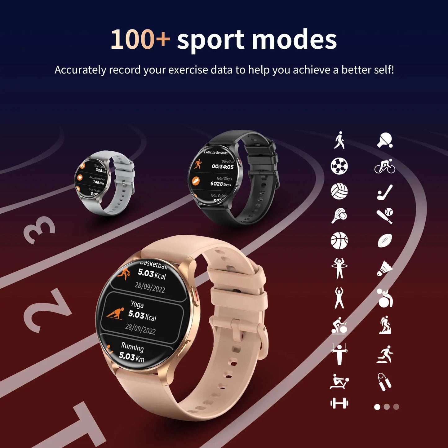 Blackview X20 Smart Watch with Health Monitoring Fitness Tracking 1.43” HD AMOLED Screen Bluetooth Watches for Men Women Gifts - RELUX.STORE