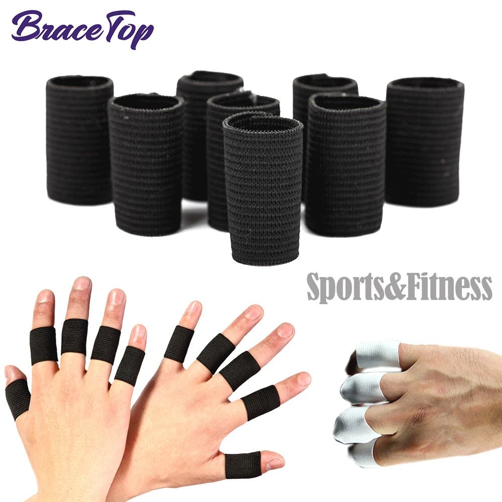 "BraceTop 10pcs Stretchy Sports Finger Sleeves – Arthritis & Finger Support Guards for Basketball, Volleyball & Outdoor Activities by Relux.Store" - RELUX.STORE