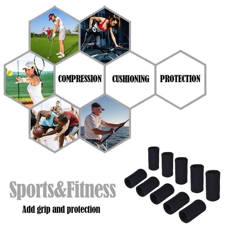 "BraceTop 10pcs Stretchy Sports Finger Sleeves – Arthritis & Finger Support Guards for Basketball, Volleyball & Outdoor Activities by Relux.Store" - RELUX.STORE