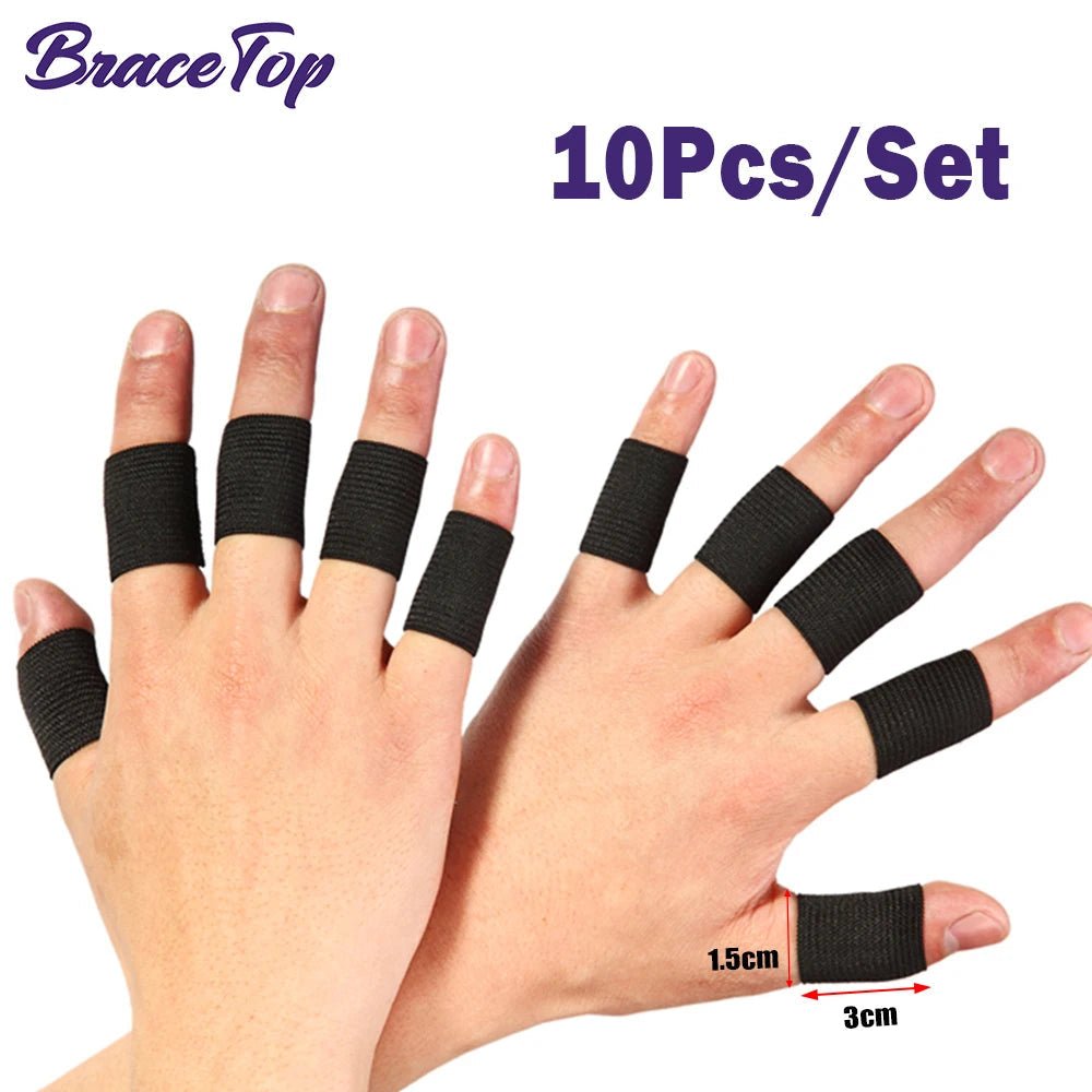 "BraceTop 10pcs Stretchy Sports Finger Sleeves – Arthritis & Finger Support Guards for Basketball, Volleyball & Outdoor Activities by Relux.Store" - RELUX.STORE