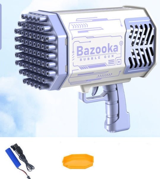 Bubble Gun Rocket 69 Holes Soap Bubbles Machine Gun Shape Automatic Blower With Light Toys For Kids Pomperos - RELUX.STORE