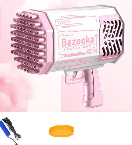 Bubble Gun Rocket 69 Holes Soap Bubbles Machine Gun Shape Automatic Blower With Light Toys For Kids Pomperos - RELUX.STORE