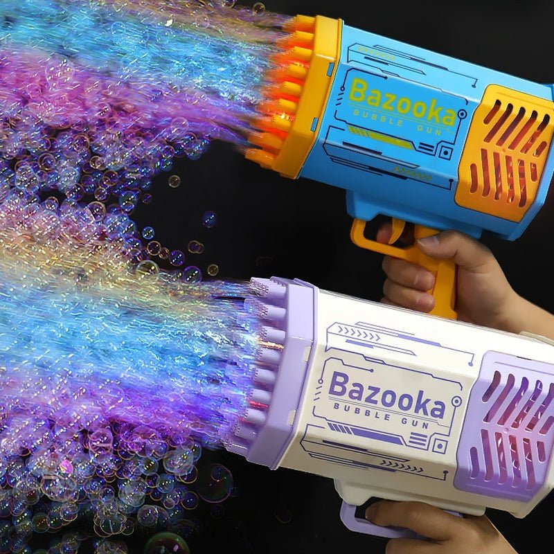 Bubble Gun Rocket 69 Holes Soap Bubbles Machine Gun Shape Automatic Blower With Light Toys For Kids Pomperos - RELUX.STORE