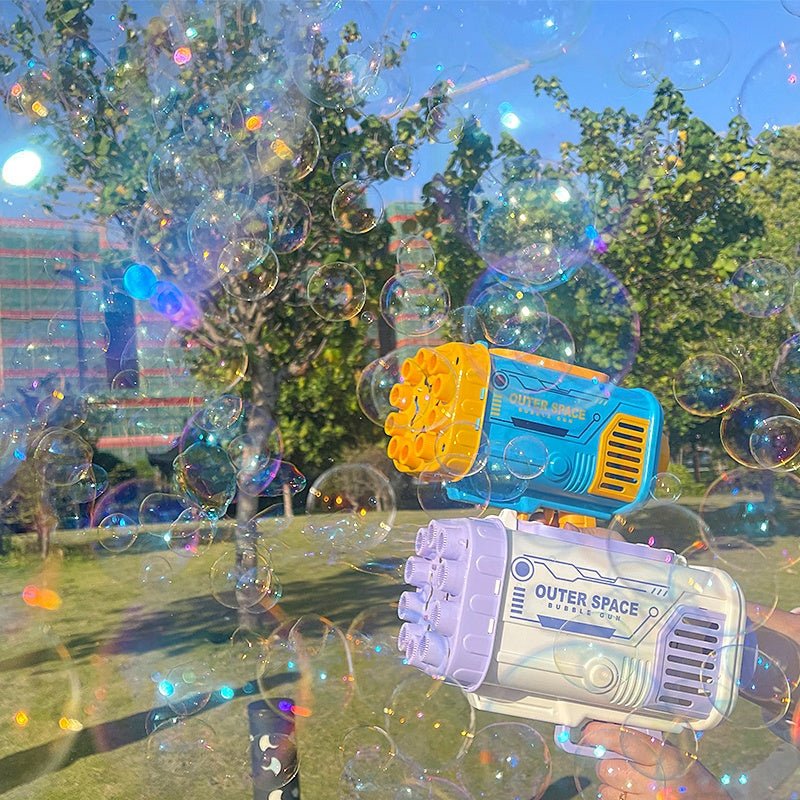 Bubble Gun Rocket 69 Holes Soap Bubbles Machine Gun Shape Automatic Blower With Light Toys For Kids Pomperos - RELUX.STORE